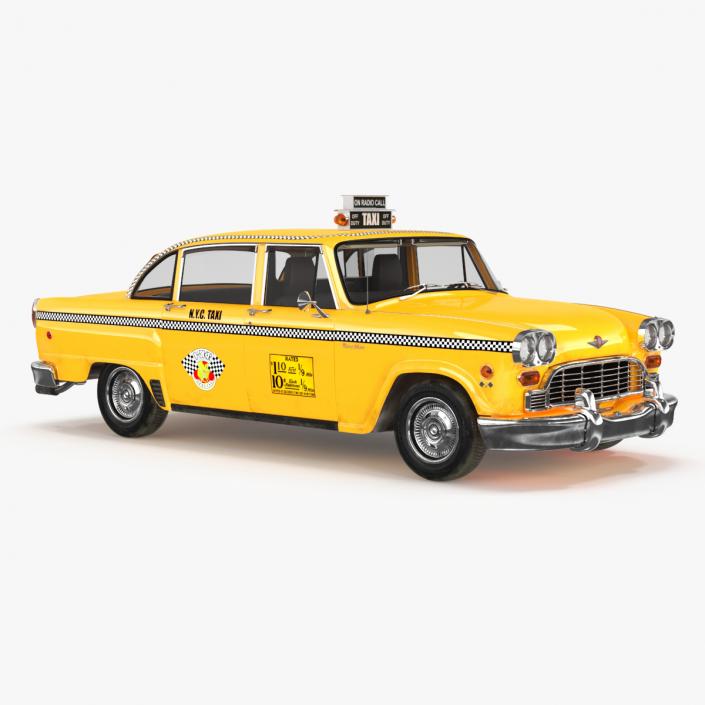 Classic Checker Taxi Cab 3D model