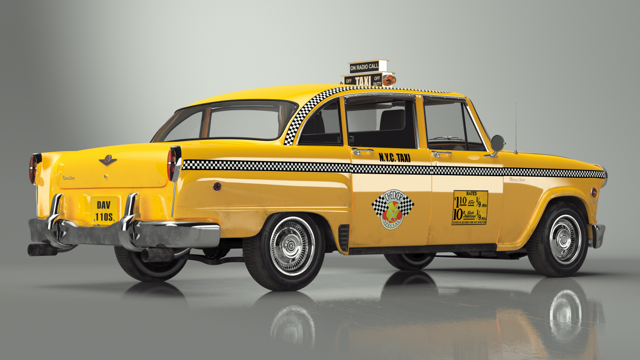 Classic Checker Taxi Cab 3D model