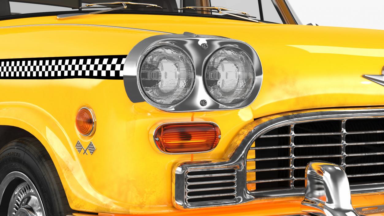 Classic Checker Taxi Cab 3D model