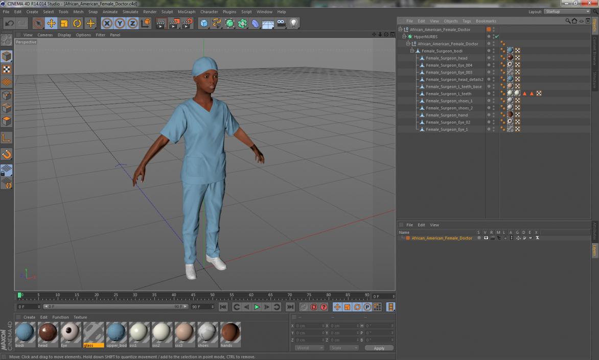 Afro American Nurse 3D model