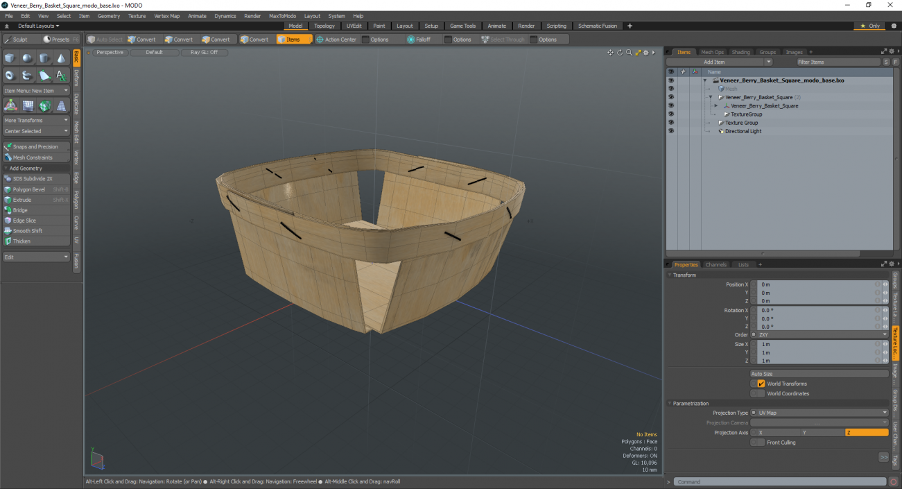 3D Veneer Berry Basket Square