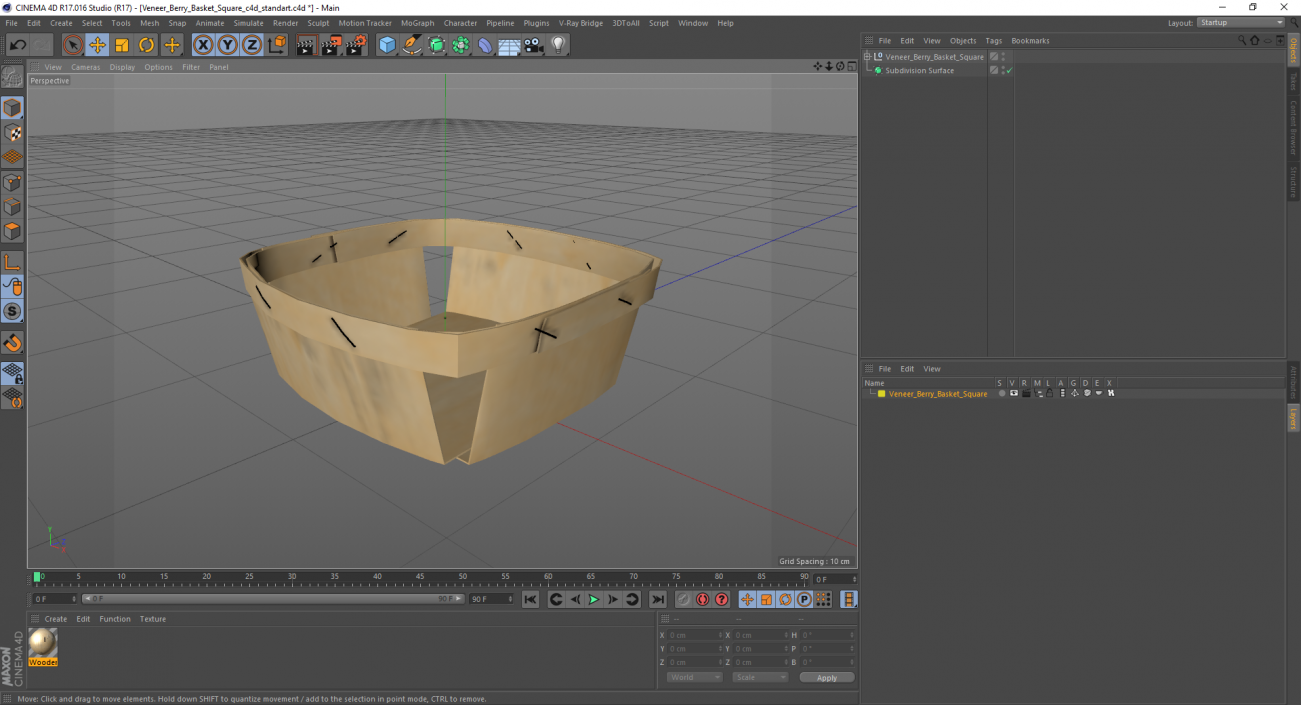 3D Veneer Berry Basket Square