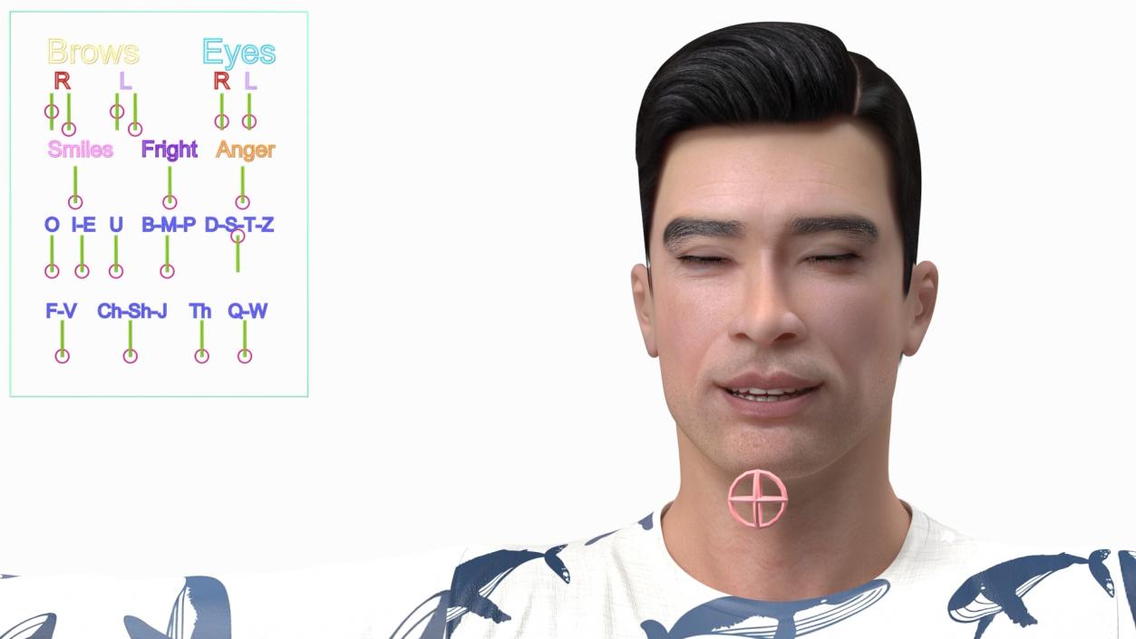 3D model Asian Man Home Style Clothes Rigged