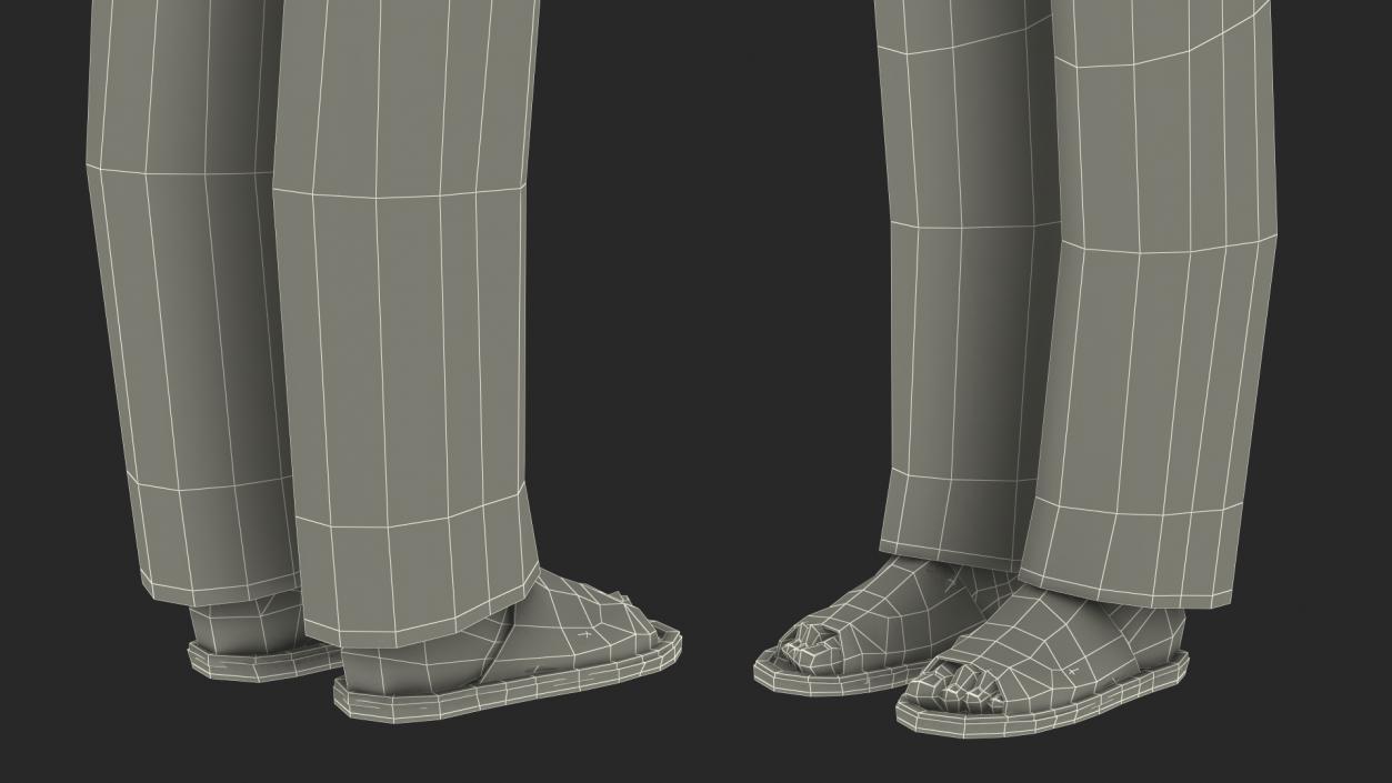 3D model Asian Man Home Style Clothes Rigged