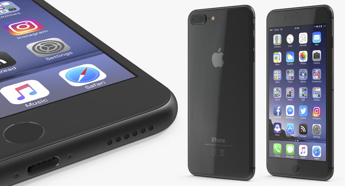 iPhone 8 Plus Black 3D model