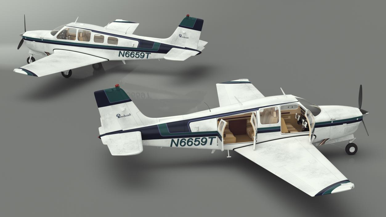 Single Engine Light Aircraft Beechcraft Bonanza 3D