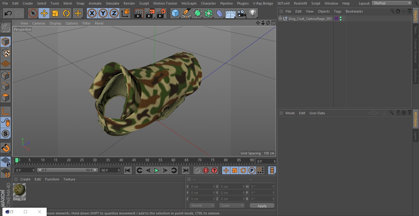 Dog Coat Camouflage 3D model