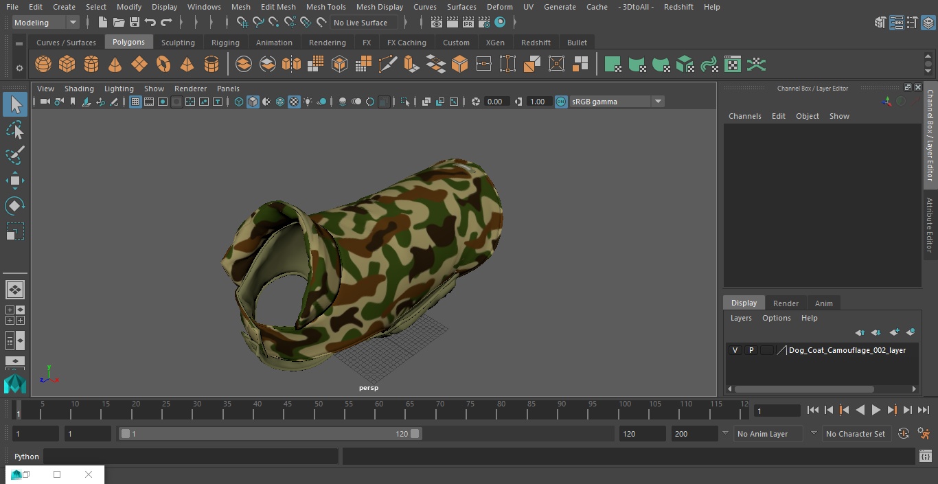 Dog Coat Camouflage 3D model