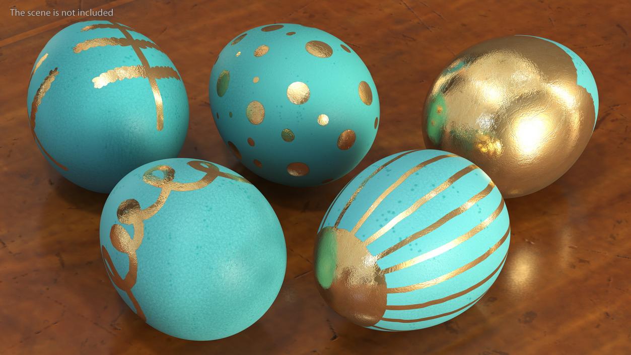 3D Easter Eggs with Ribbon Collection 2