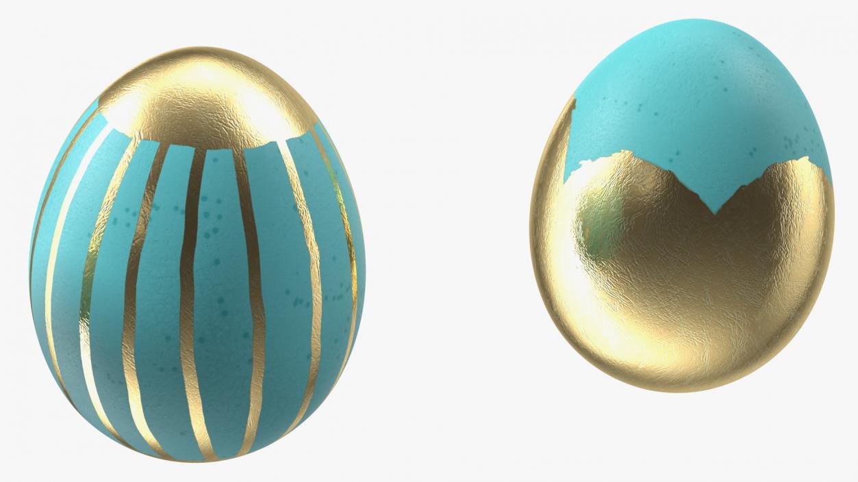 3D Easter Eggs with Ribbon Collection 2