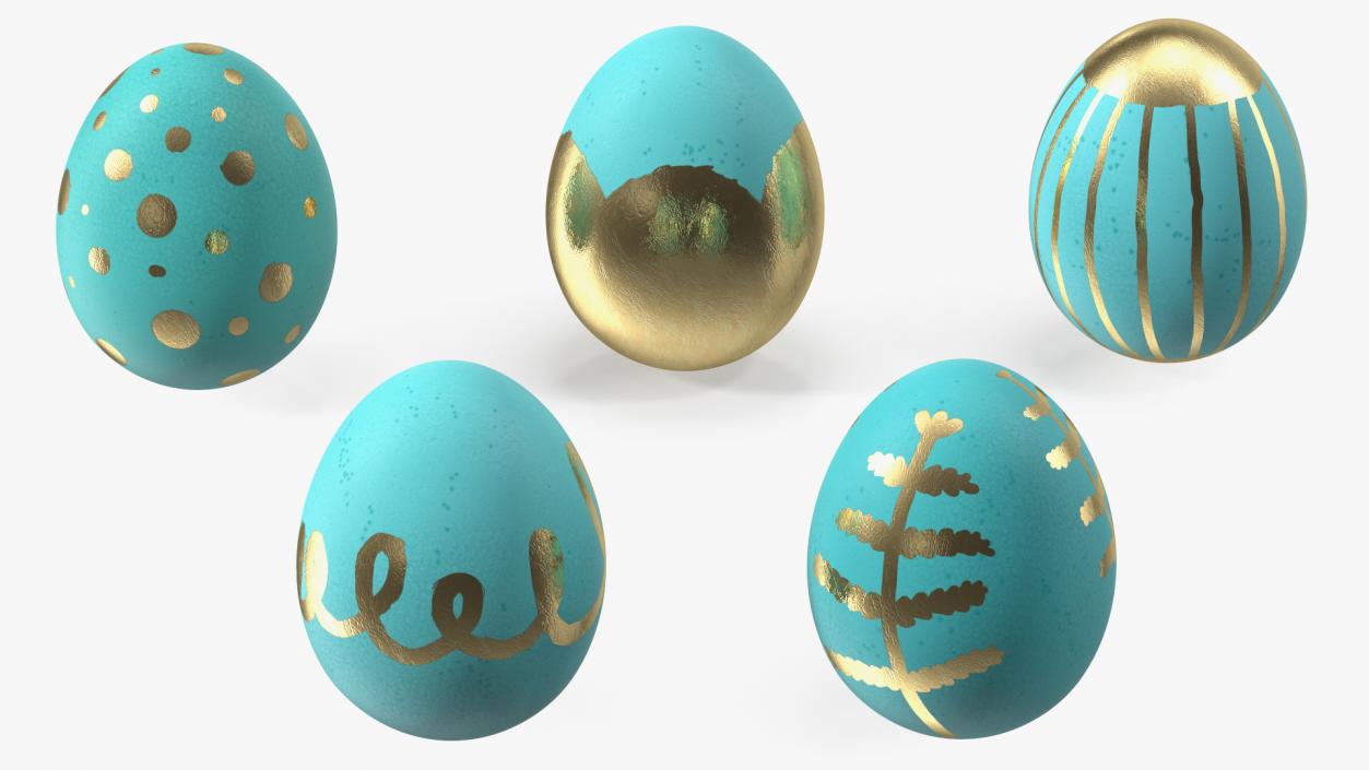 3D Easter Eggs with Ribbon Collection 2