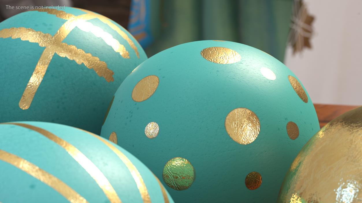 3D Easter Eggs with Ribbon Collection 2