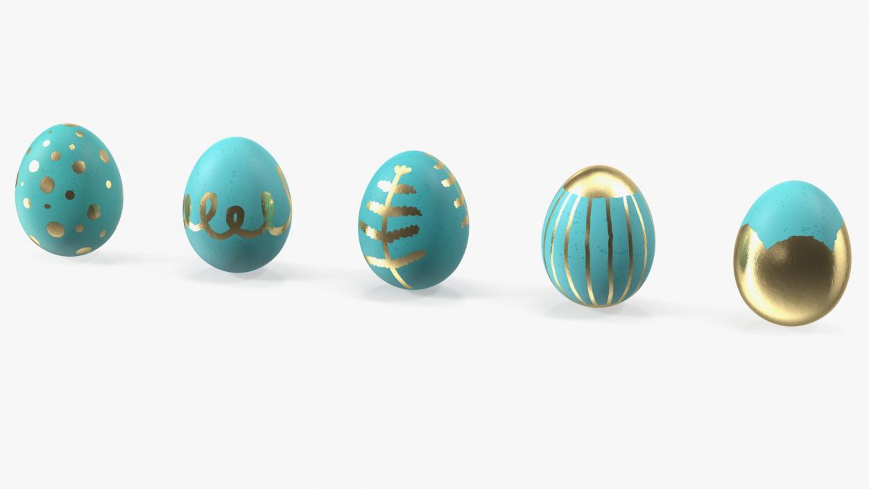 3D Easter Eggs with Ribbon Collection 2