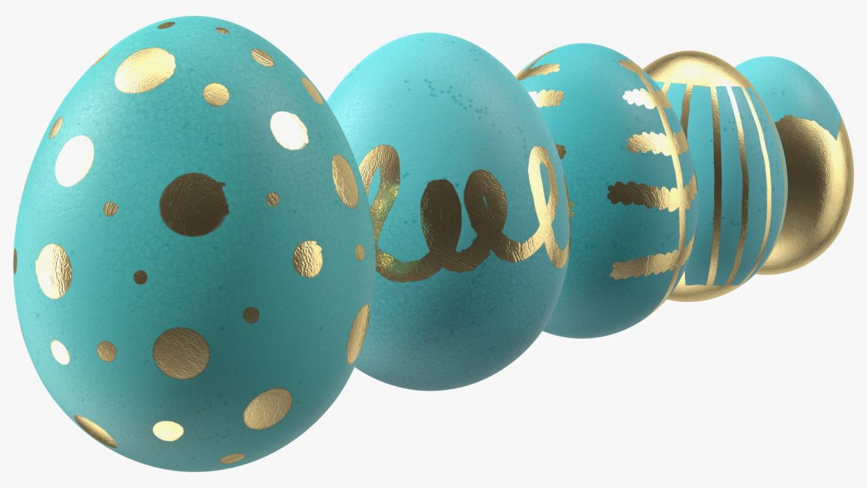 3D Easter Eggs with Ribbon Collection 2