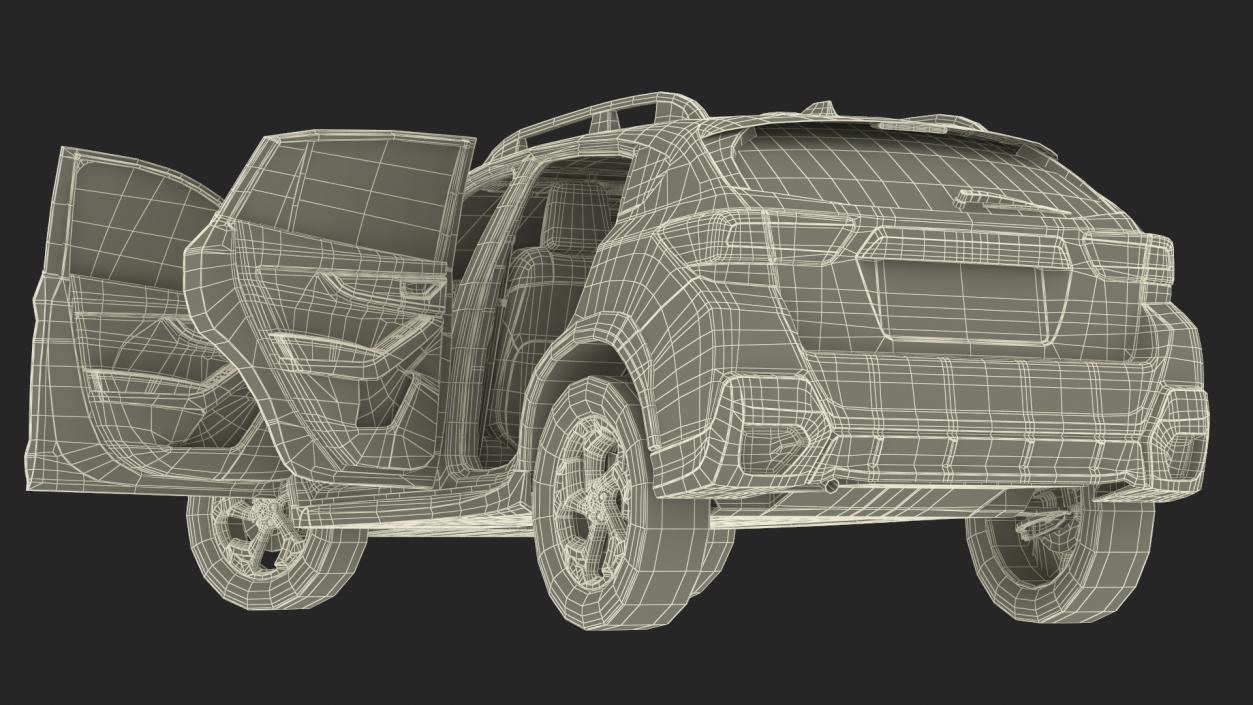 3D Compact Hybrid Crossover White Rigged for Maya