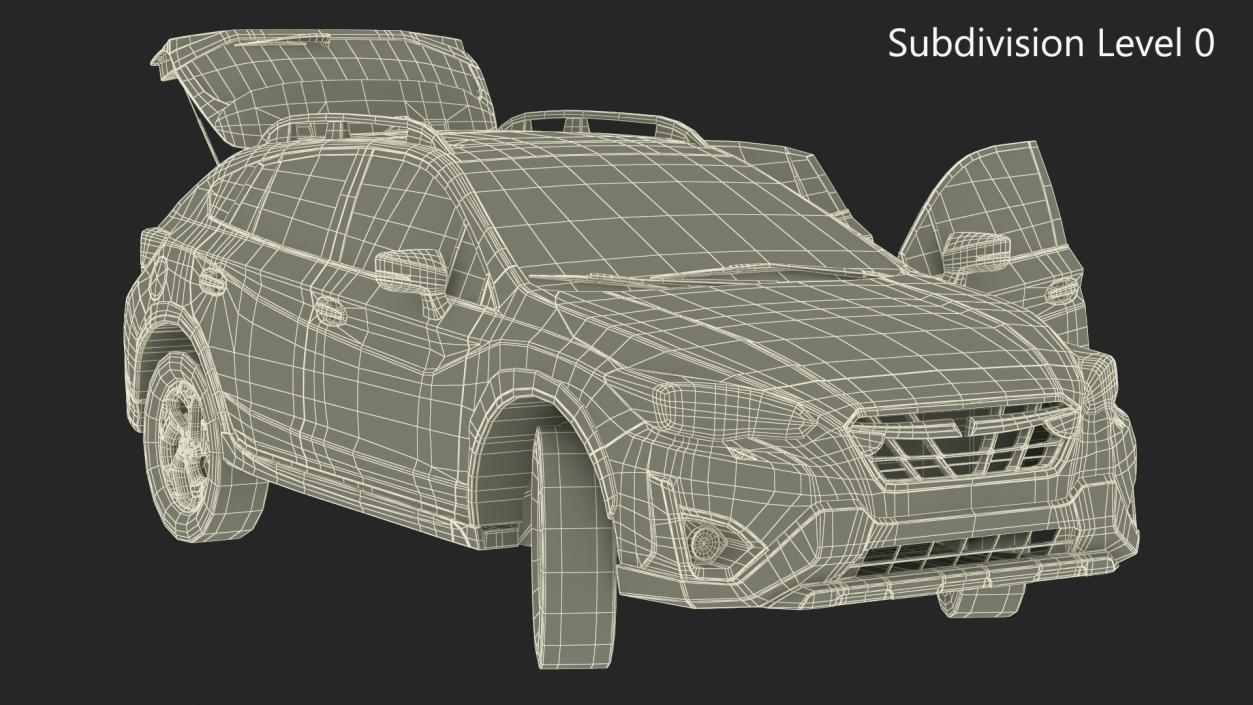 3D Compact Hybrid Crossover White Rigged for Maya