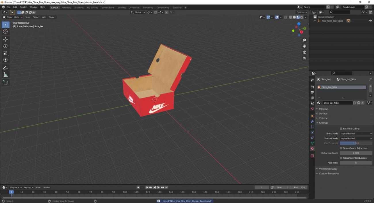 3D Nike Shoe Box Open model