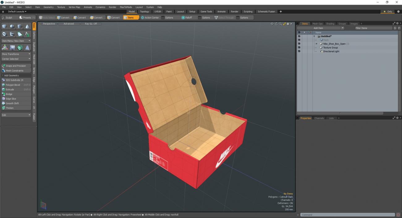 3D Nike Shoe Box Open model