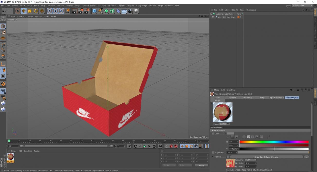 3D Nike Shoe Box Open model