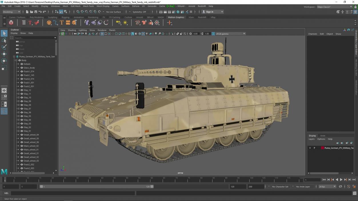 3D model Puma German IFV Military Tank Sandy