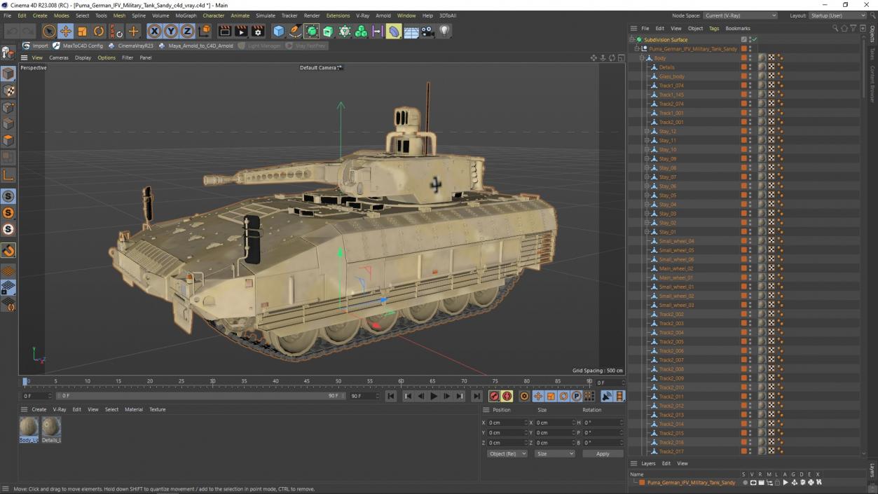 3D model Puma German IFV Military Tank Sandy