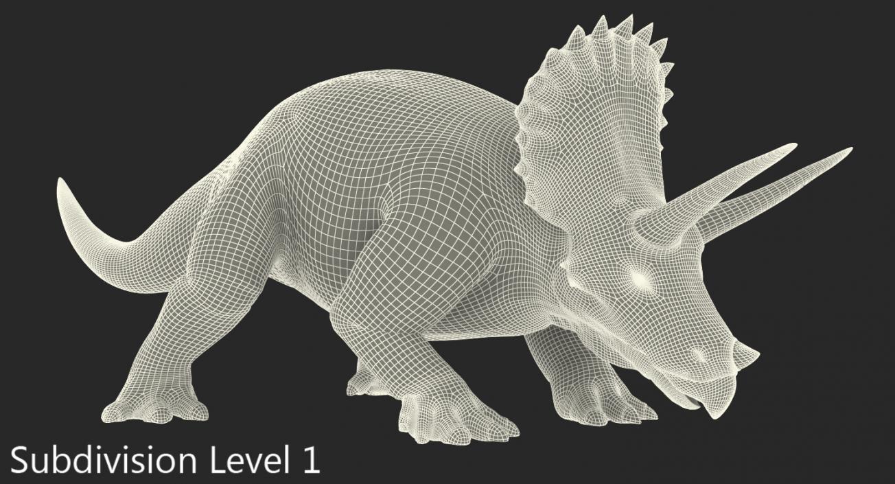 Triceratops Walking Pose 3D model