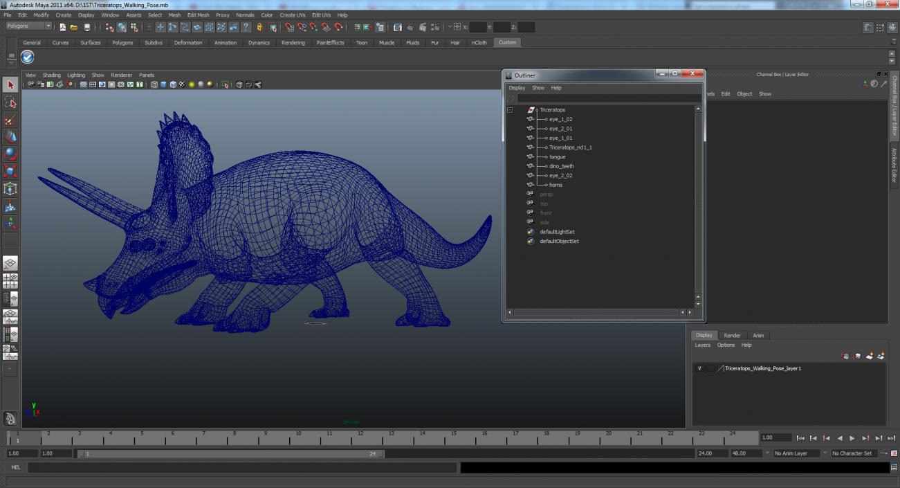 Triceratops Walking Pose 3D model