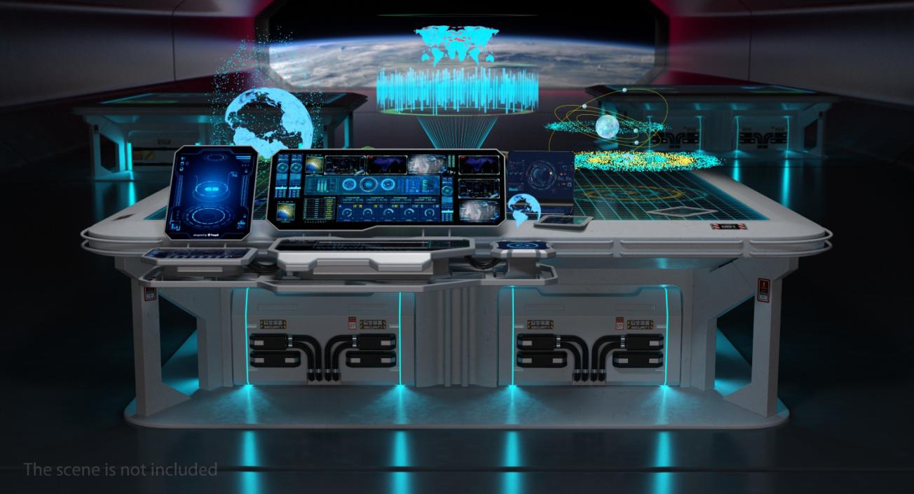 3D Sci Fi Holographic Tables Collection 2 model