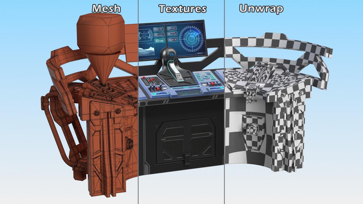 3D Sci Fi Holographic Tables Collection 2 model