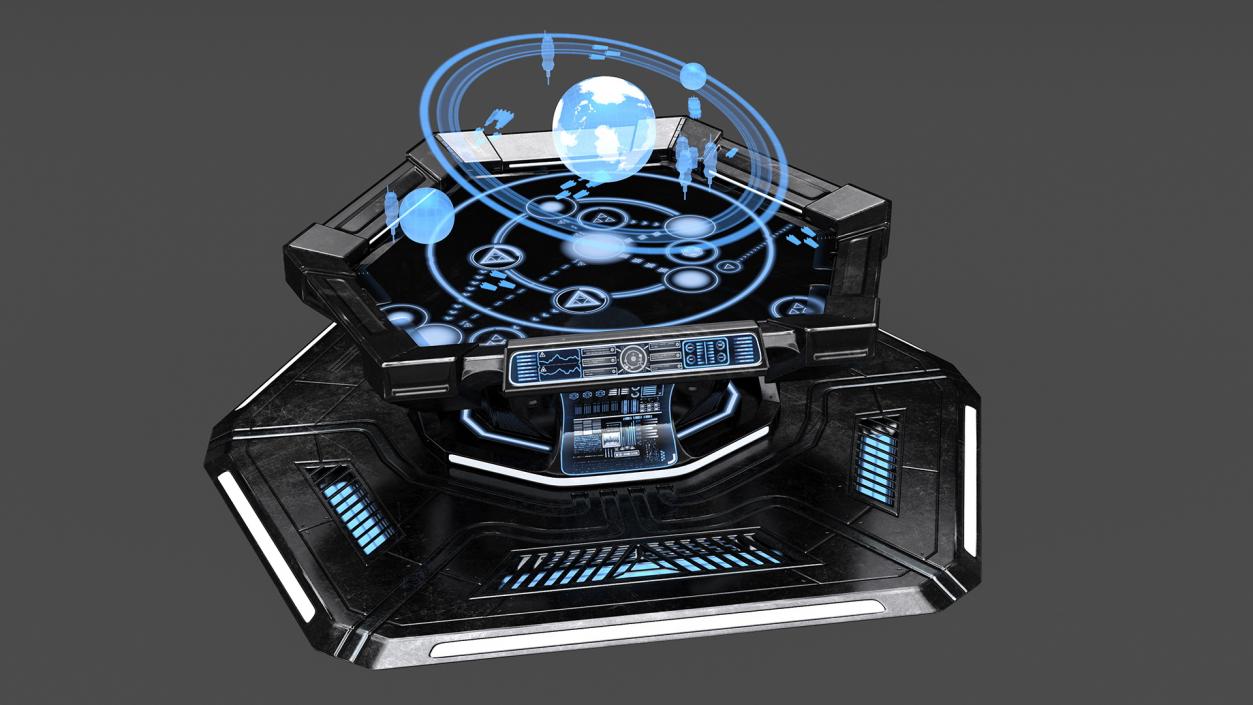 3D Sci Fi Holographic Tables Collection 2 model