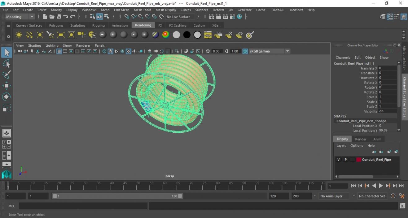 Conduit Reel Pipe 3D