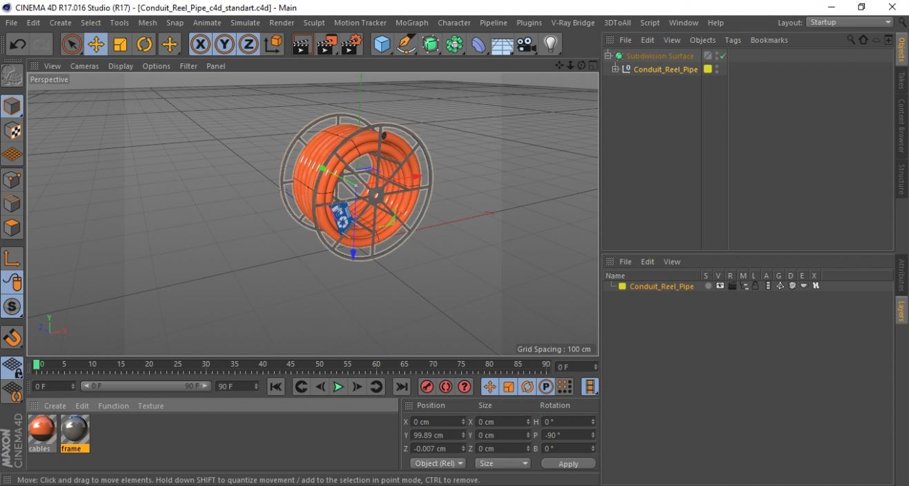 Conduit Reel Pipe 3D