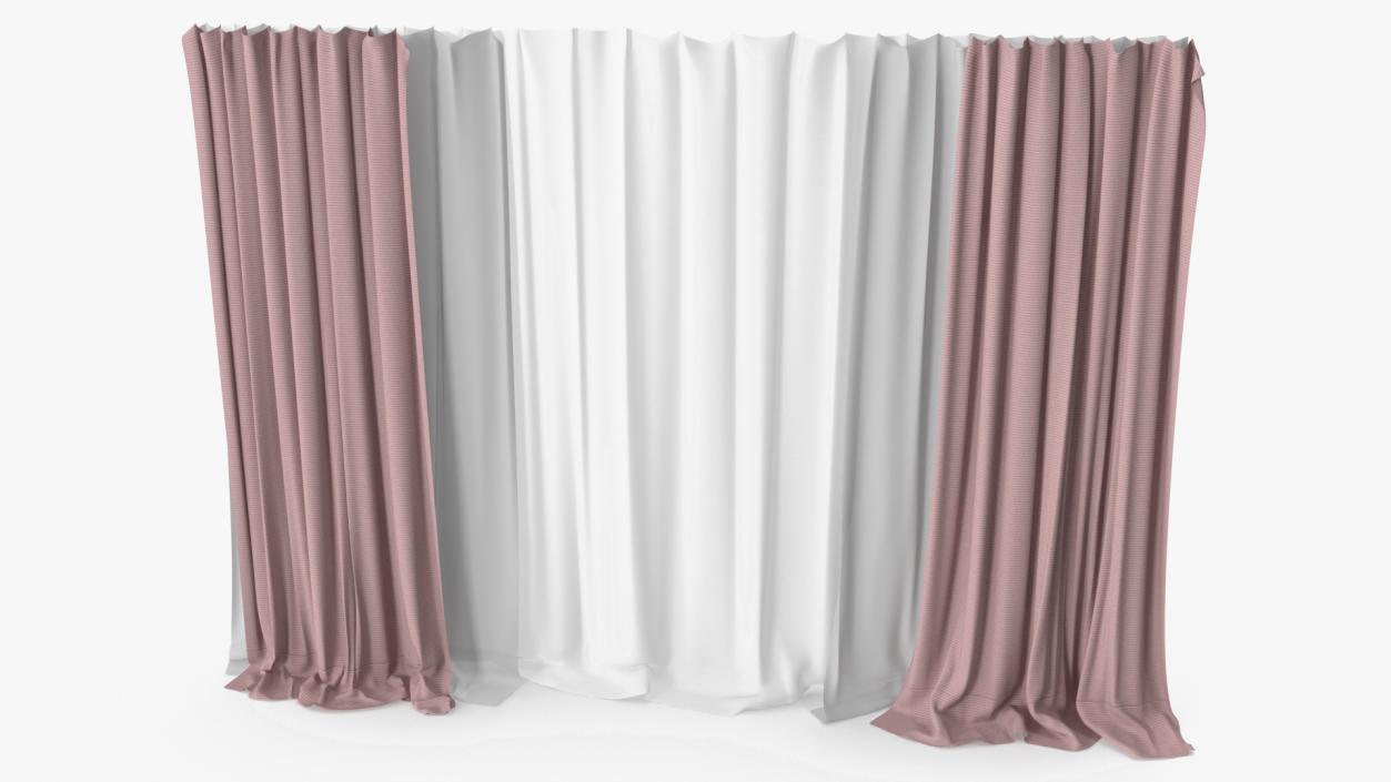 3D Curtain Set Pink