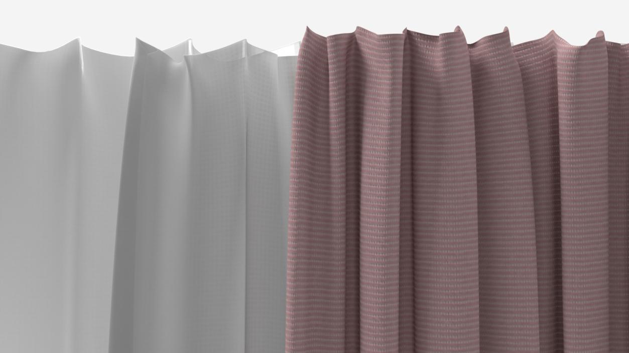 3D Curtain Set Pink