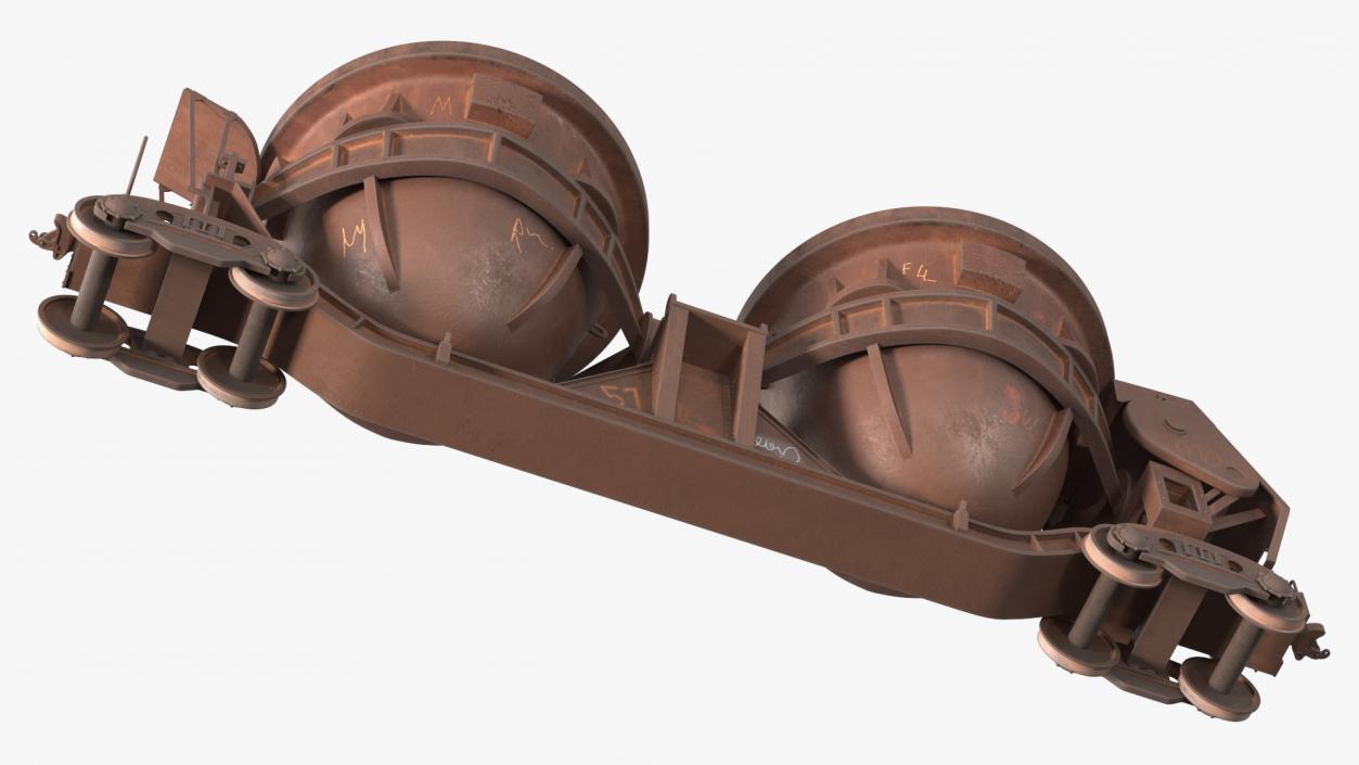 3D model Old Rusted Double Pot Slag Car