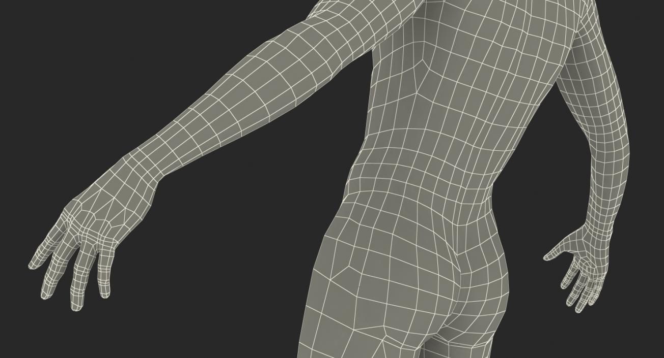 3D Male Dark Grey Mannequin Rigged