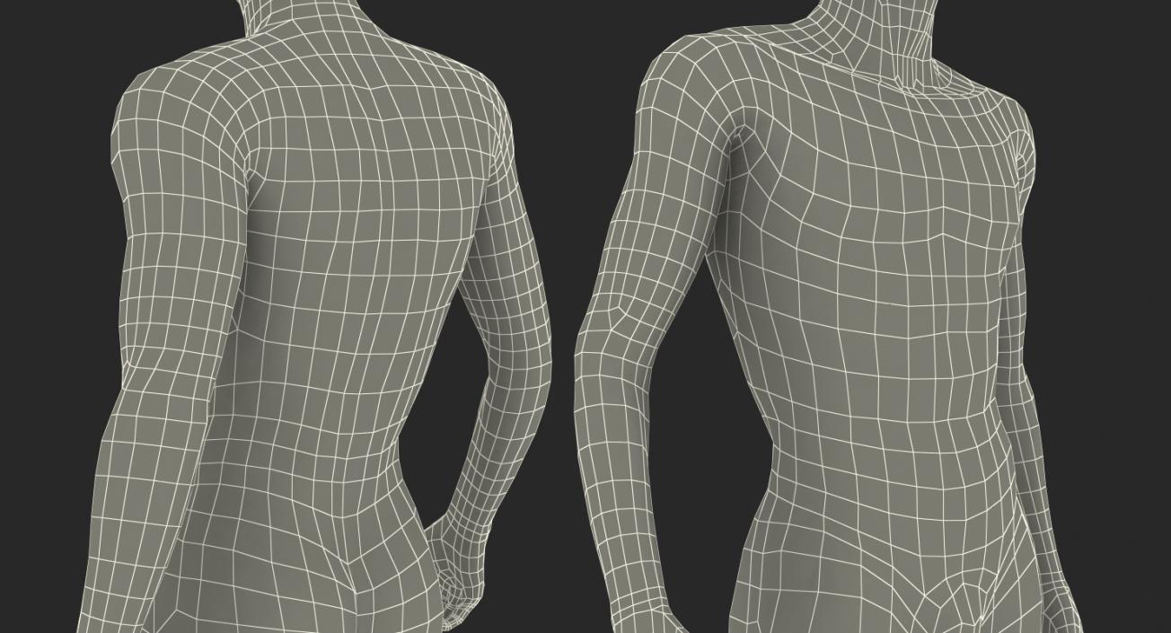 3D Male Dark Grey Mannequin Rigged