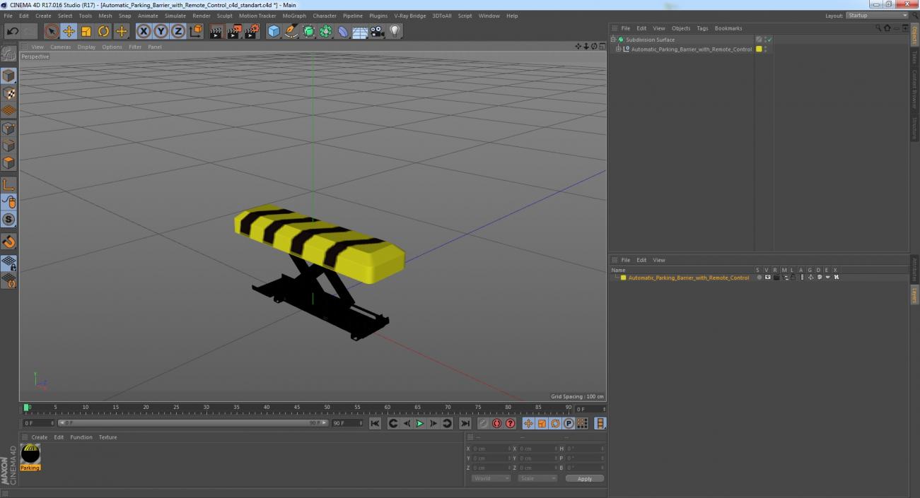 3D model Automatic Parking Barrier with Remote Control