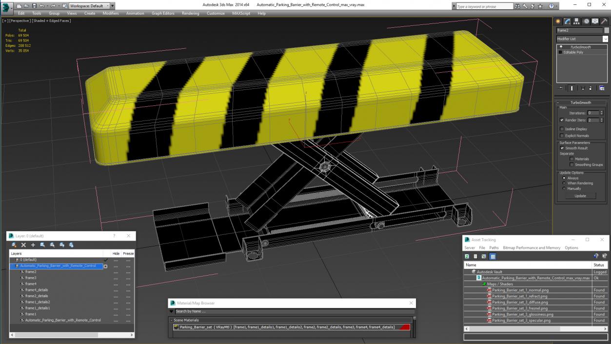 3D model Automatic Parking Barrier with Remote Control