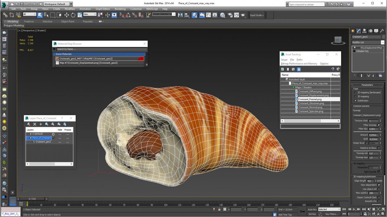 3D model Piece of Croissant 2