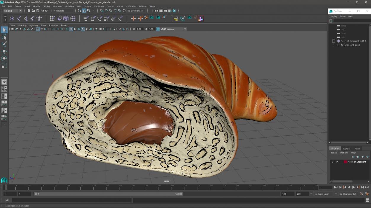 3D model Piece of Croissant 2