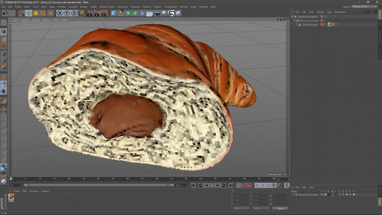 3D model Piece of Croissant 2