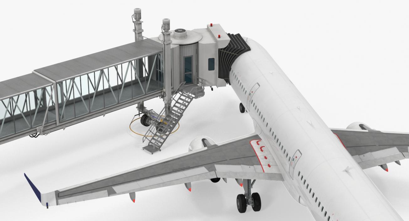 3D model Airport Jetway Passenger Bridge with Aircraft