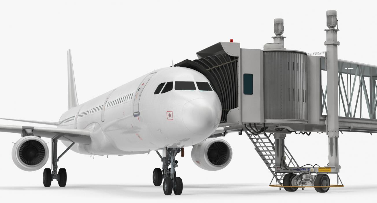 3D model Airport Jetway Passenger Bridge with Aircraft