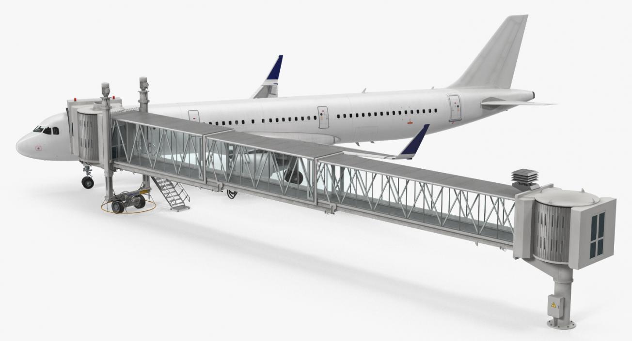 3D model Airport Jetway Passenger Bridge with Aircraft