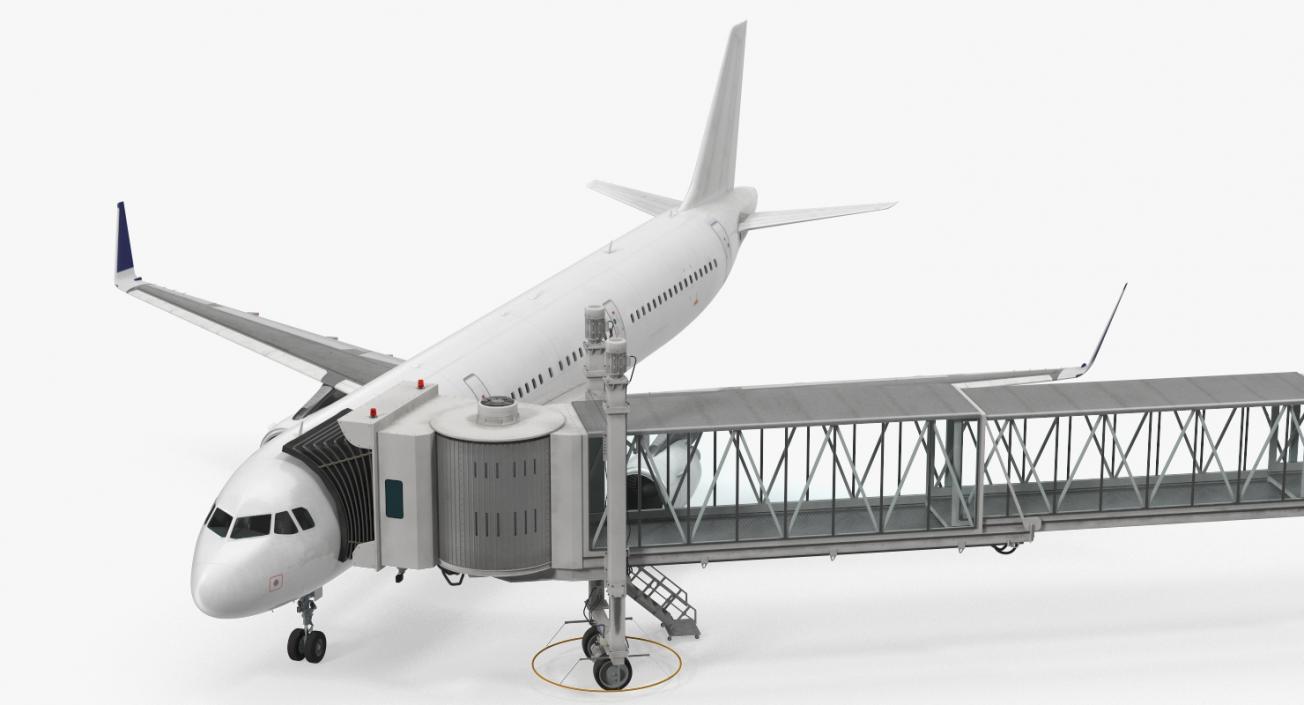 3D model Airport Jetway Passenger Bridge with Aircraft