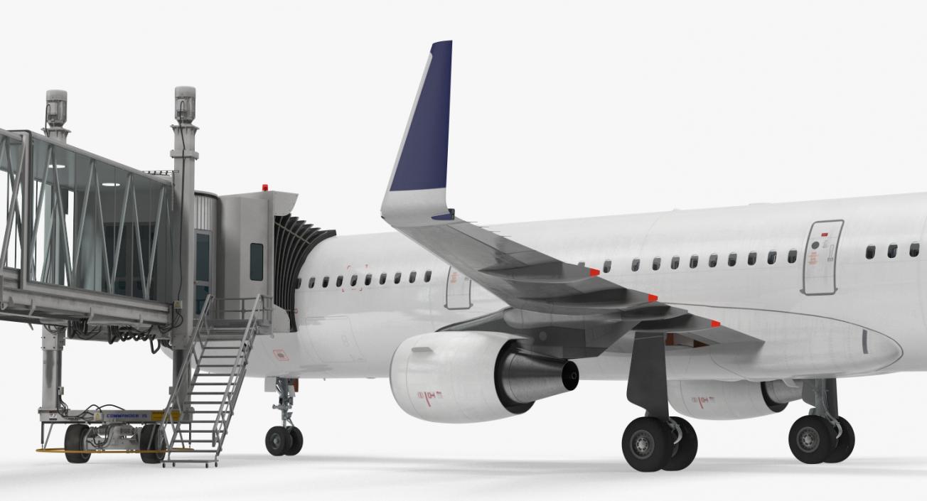 3D model Airport Jetway Passenger Bridge with Aircraft