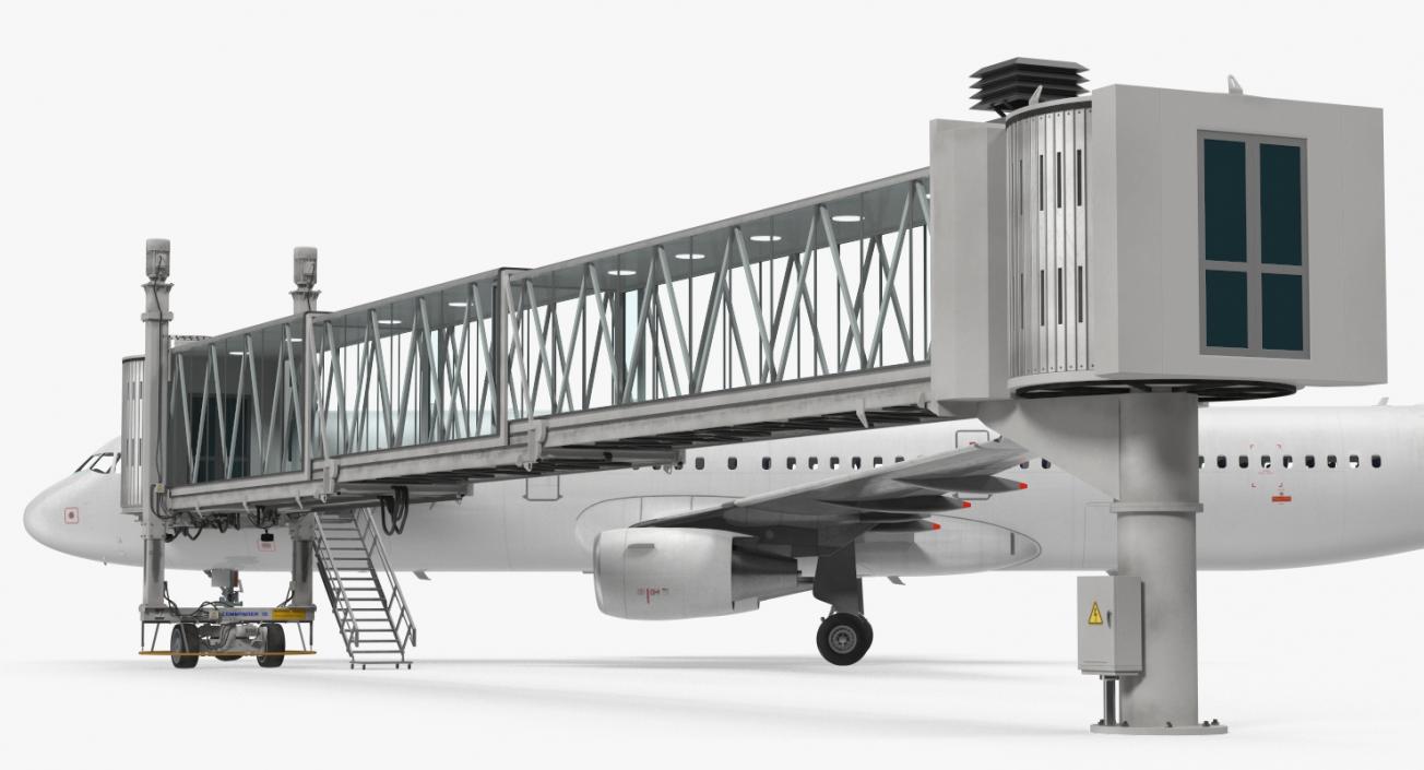 3D model Airport Jetway Passenger Bridge with Aircraft