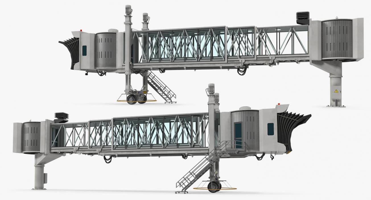 3D model Airport Jetway Passenger Bridge with Aircraft