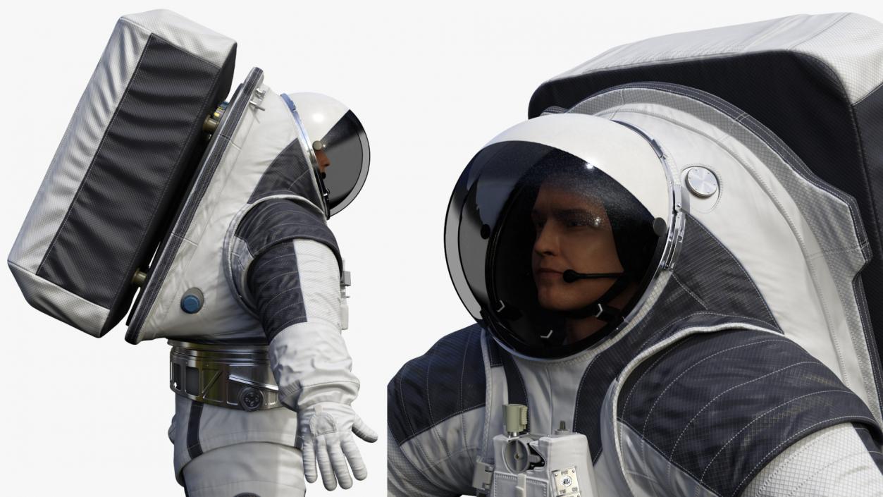 Astronaut Wearing xEMU Spacesuit Rigged 3D model